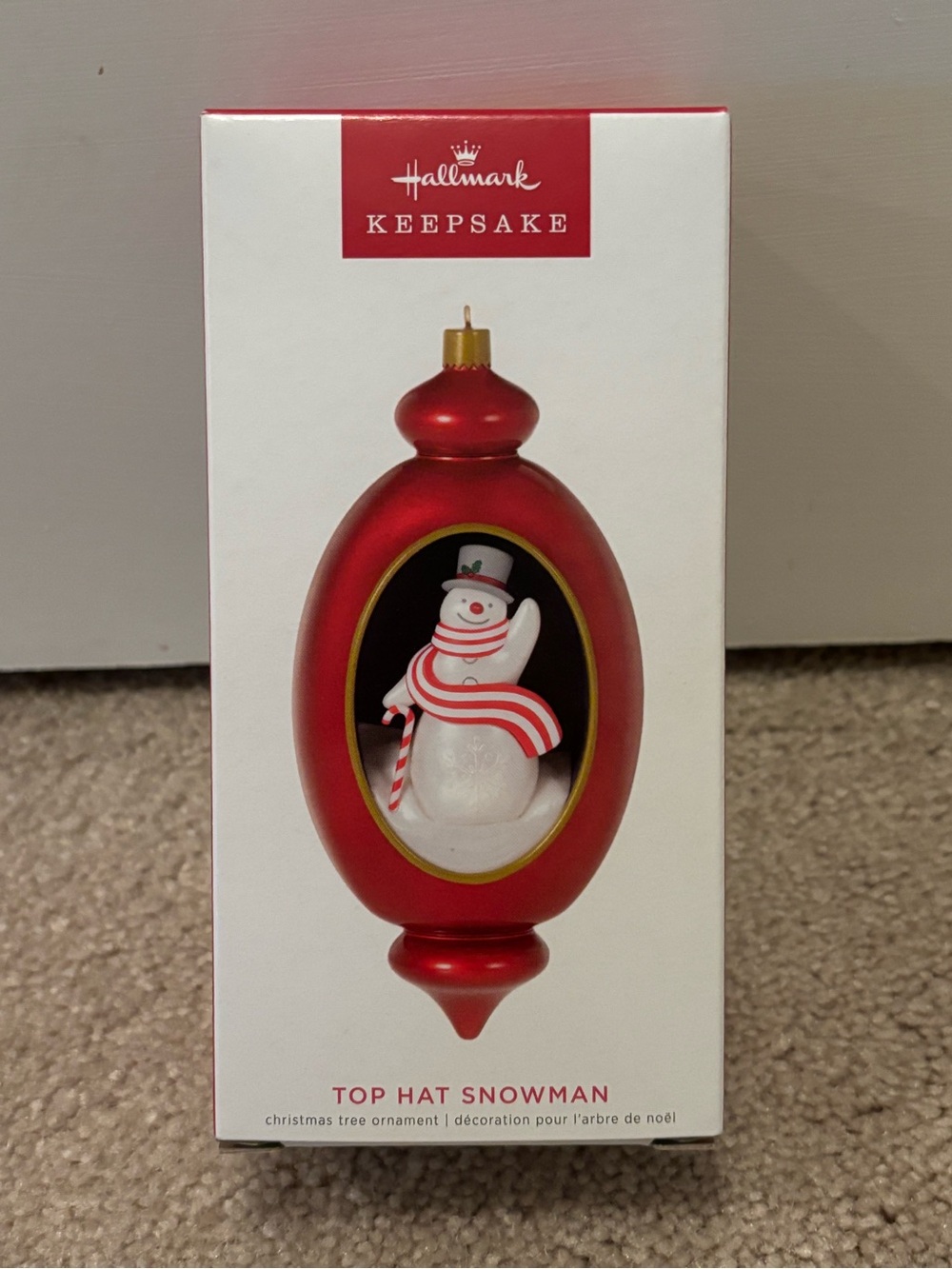 Hallmark Red Top Hat Snowman Keepsake 2022 Christmas Tree Ornament New Limited